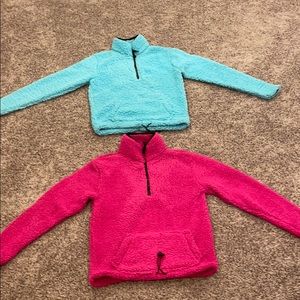 2 Sherpa blue and pink No Boundaries sweaters